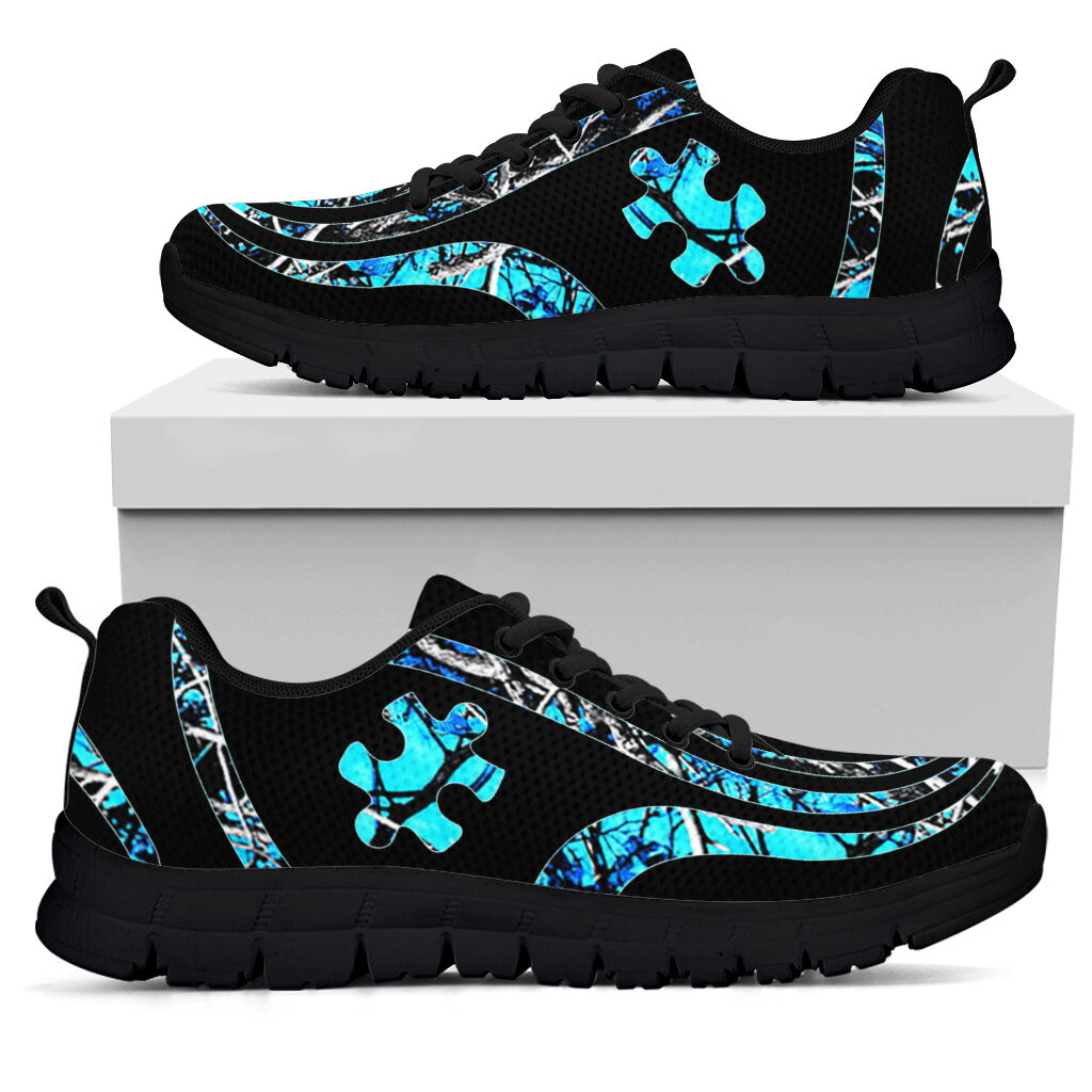 Blue Puzzle Piece Autism Awareness Sneakers 0622