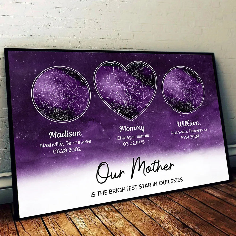 Personalized Star Map Poster/Canvas - Ideal Mother’s Day Gift