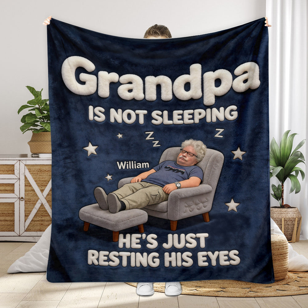Dad Is Not Sleeping - Personalized Father Blanket