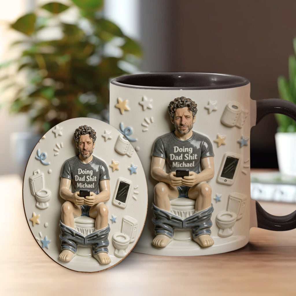 Best Time Of Day - Personalized Father Accent Mug & Coaster