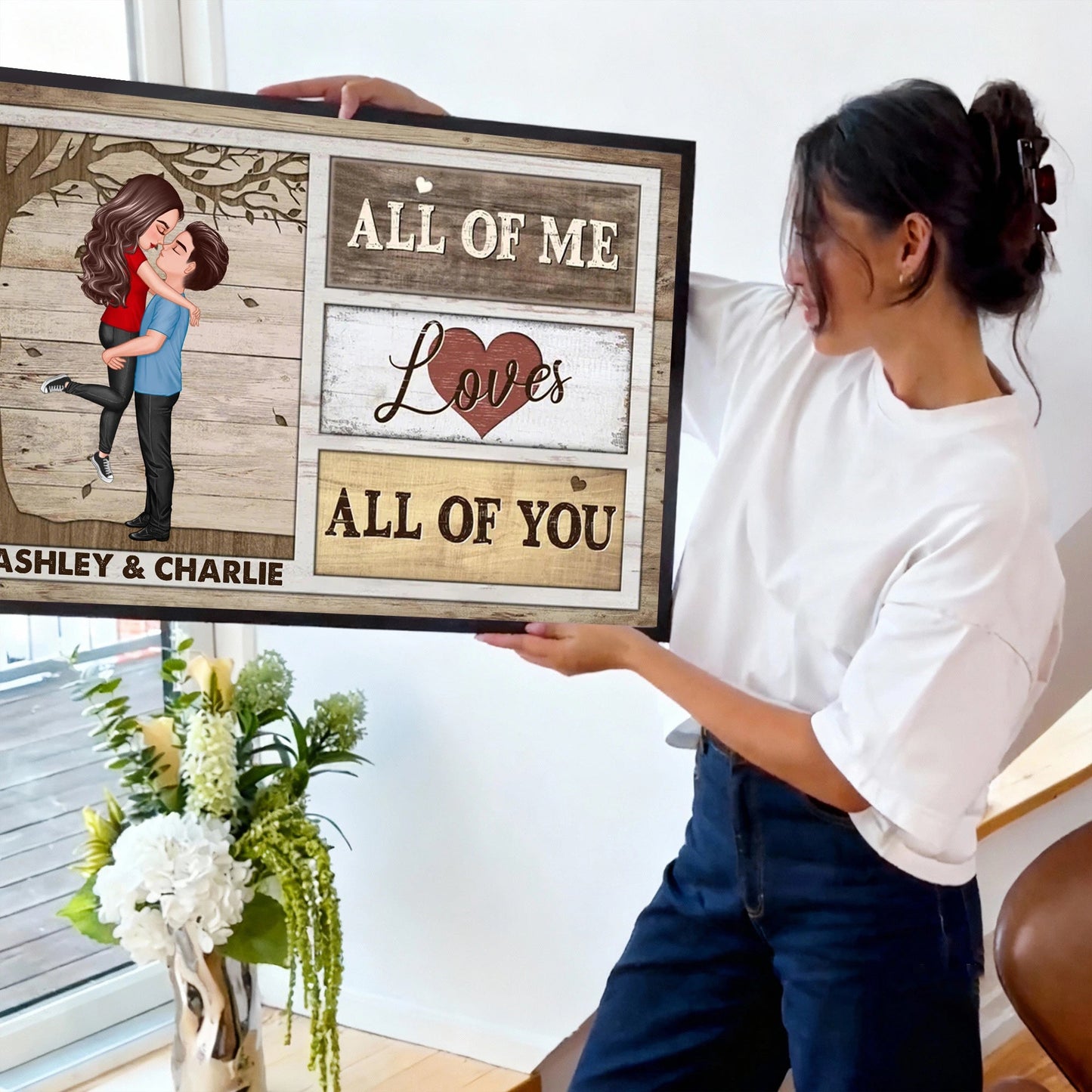 Custom Couple Poster All Of Me Loves All Of You Modern Romantic Wall Art Unique Gift For Anniversary Birthday Or Christmas