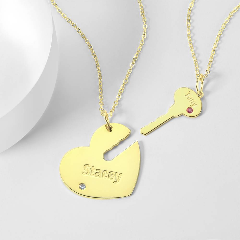 You Are My Key - Personalized Couple Engraved Name Couple Necklace