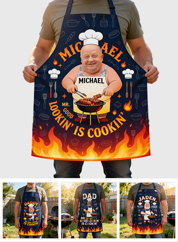 Grilling Dad, Dad Loves Cooking - Personalized Father Apron