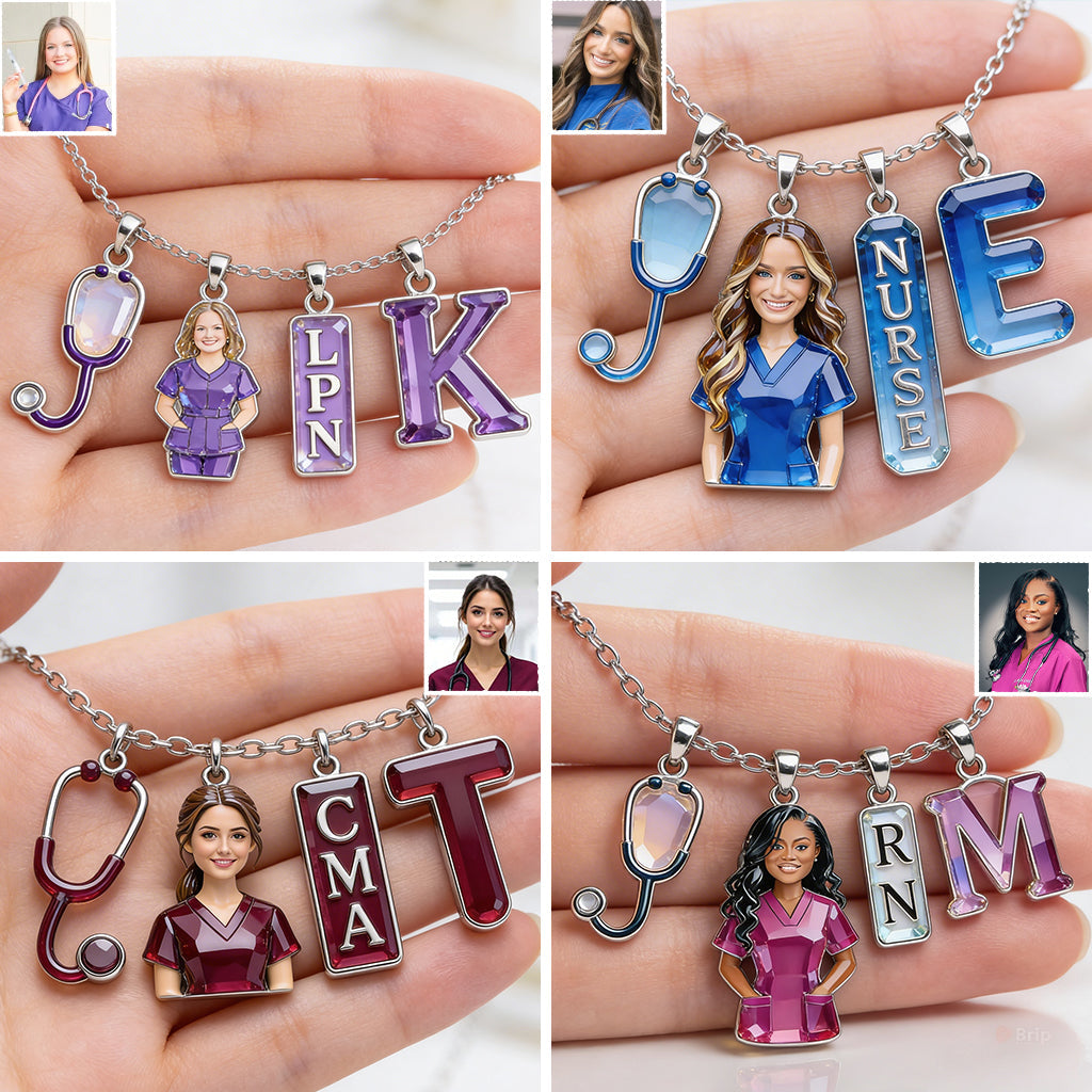 Amazing Nurse - Personalized Nurse Metal Necklaces With Pendants