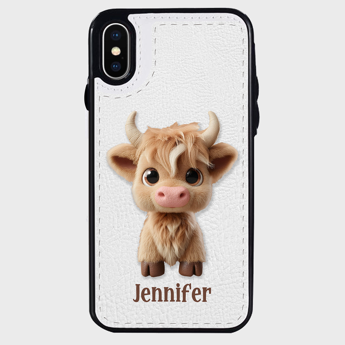 Cute Highland Cow - Personalized Highland Cow Foldable Wallet Phone Case