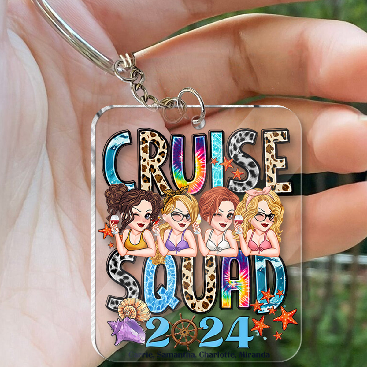 Cruise Squad 2024 - Personalized Cruising Custom Shaped Keychain