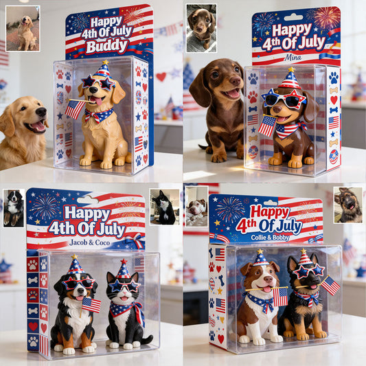 Celebrate 4th Of July With Pets - Personalized Dog Acrylic Display Box