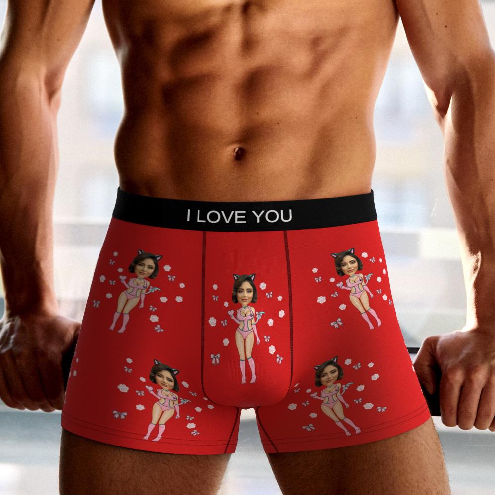 Custom Wife Or Girlfriend Face Boxers AR View - Personalized Couple Men's boxer briefs