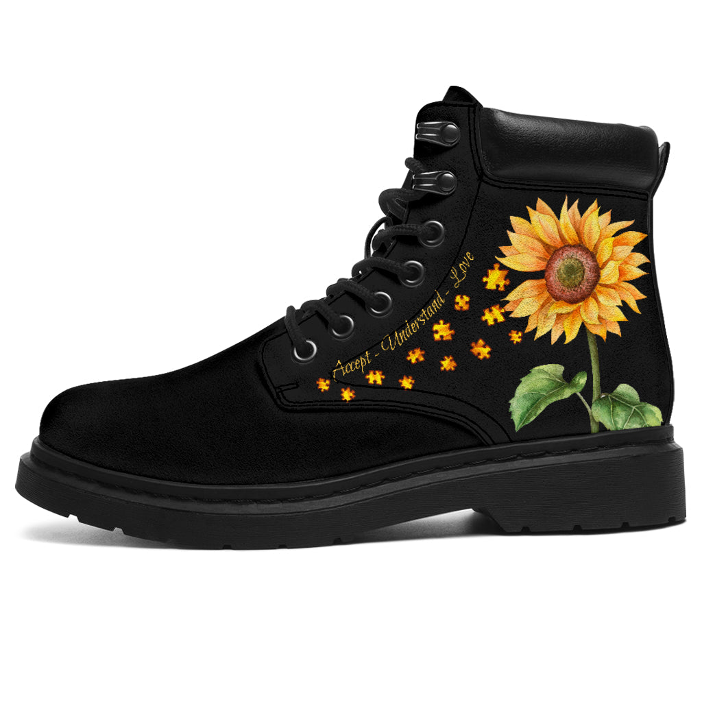 Accept Understand Love Autism Awareness All Season Boots 0622