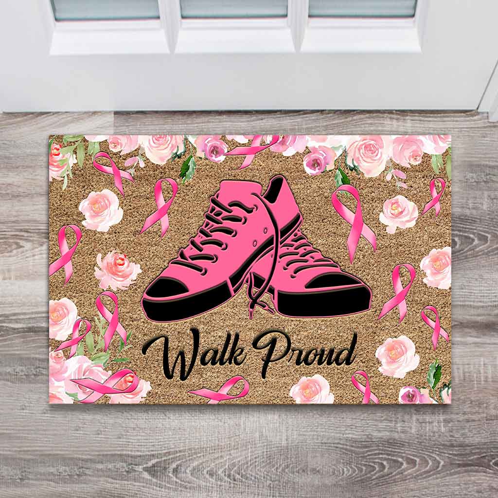 Walk Proud - Breast Cancer Awareness Coir Pattern Print Doormat