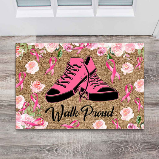 Walk Proud - Breast Cancer Awareness Coir Pattern Print Doormat