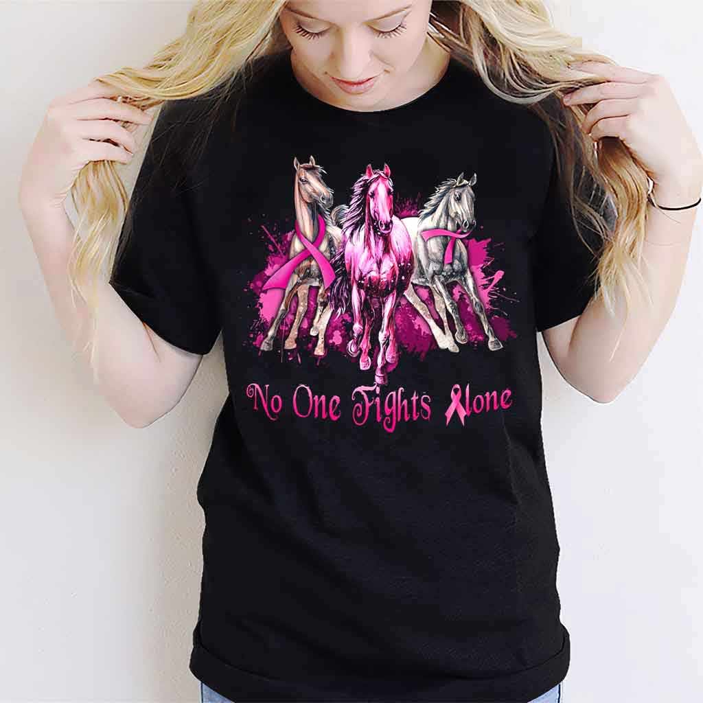 No One Fights Alone - Breast Cancer Awareness T-shirt And Hoodie 0721