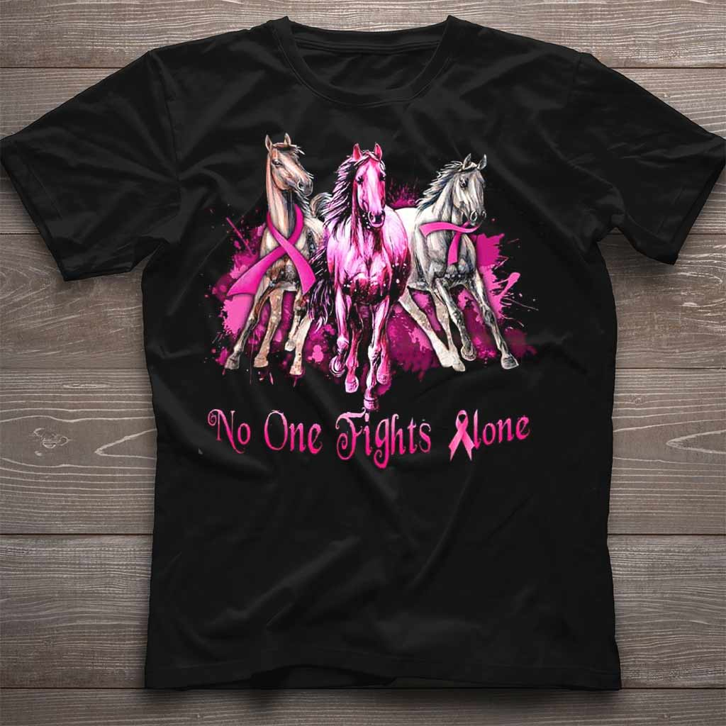 No One Fights Alone - Breast Cancer Awareness T-shirt And Hoodie 0721