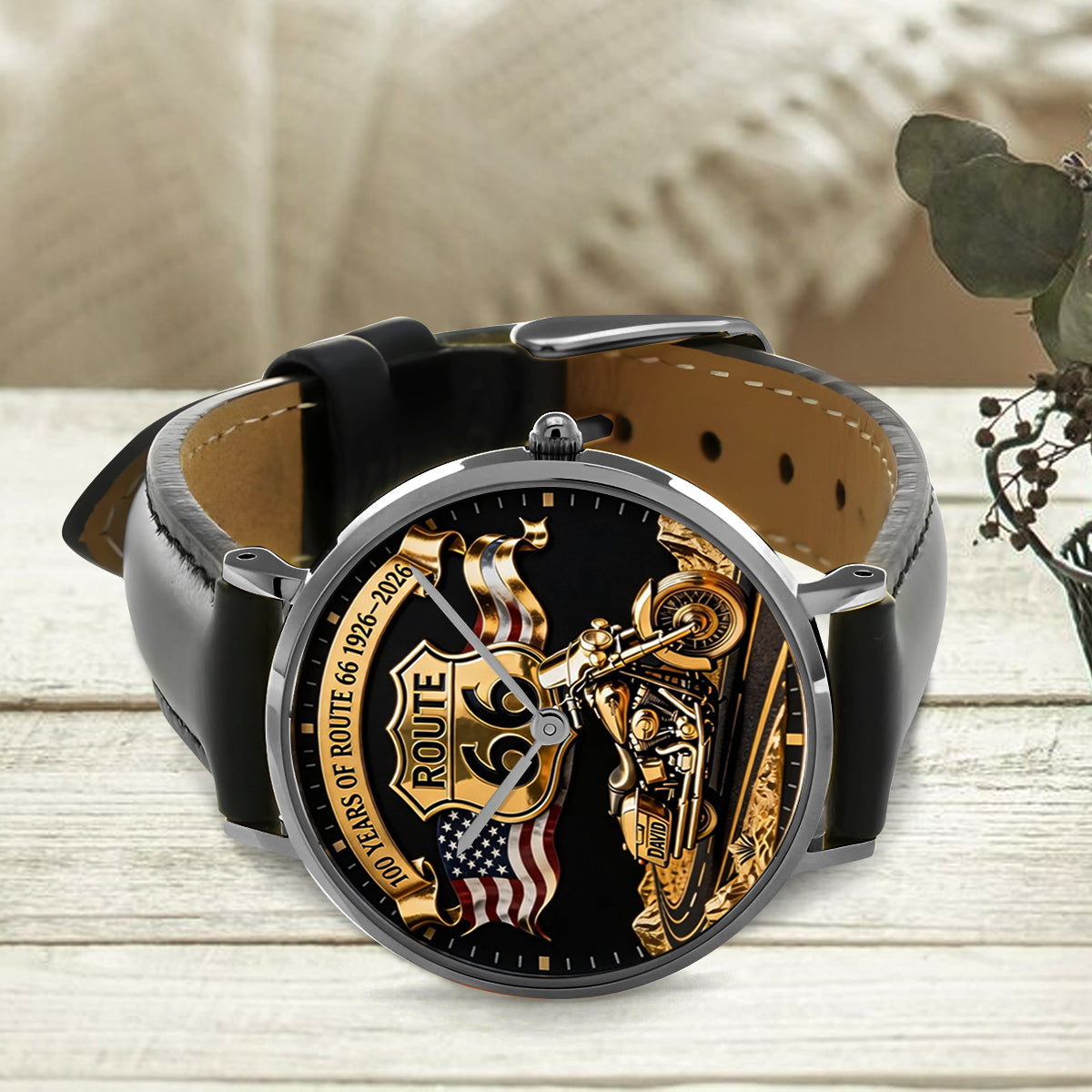 100 Years Of Route Personalized Gifts For Bikers - Personalized Biker Hand Watch