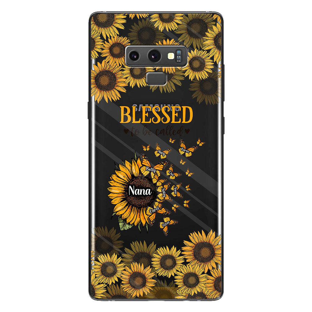 Beautiful Sunflower Blessed To Be Called - Gift for grandma, mom - Personalized Clear Phone Case