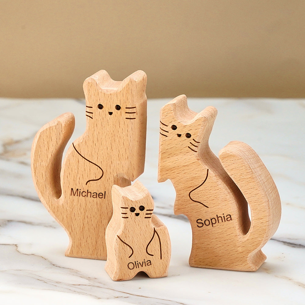 Cat Family - Personalized Family Wooden Puzzle