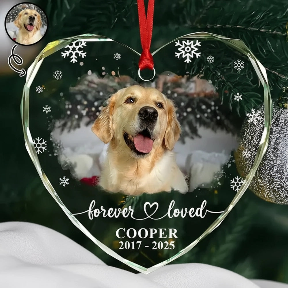 Personalized Crystal Heart Ornament Pet Memorial Gift