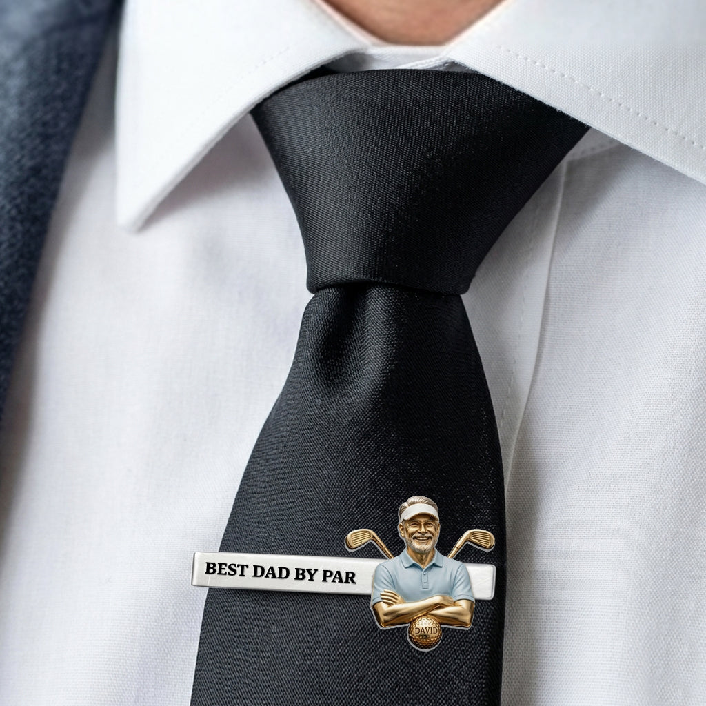 Custom Any Photo Best Gift For Dad/Grandpa - Personalized Golf Tie Clip