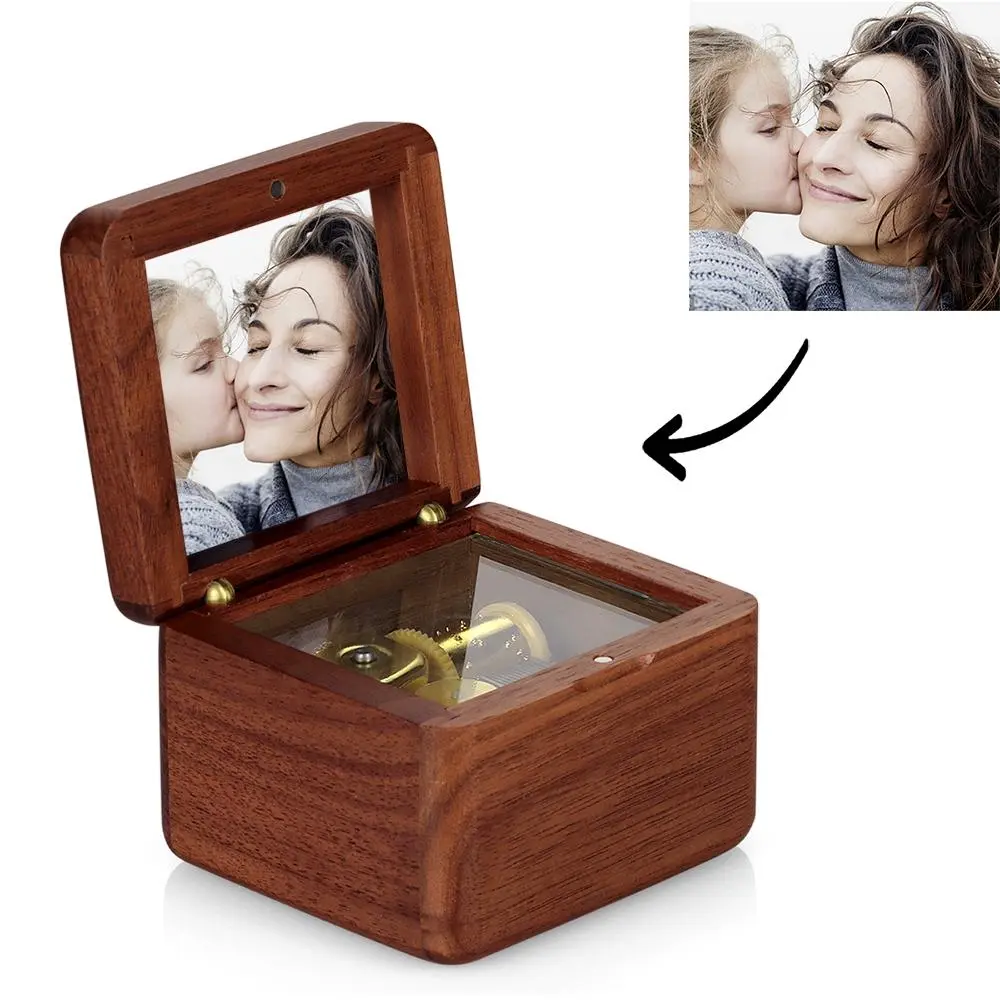 Custom Photo Wooden Music Box - gift for anyone - Personalized Music Box