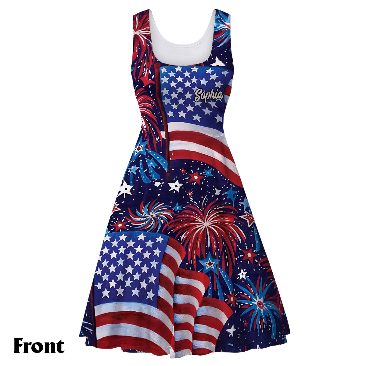 American Woman - Personalized Independence Day/ 4th of July Sleeveless Dress