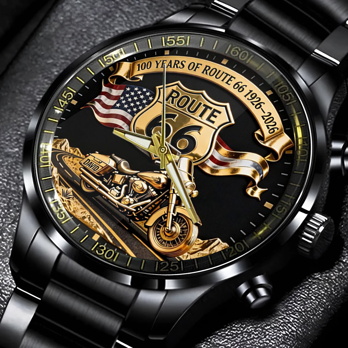 100 Years Of Route Personalized Gifts For Bikers - Personalized Biker Hand Watch