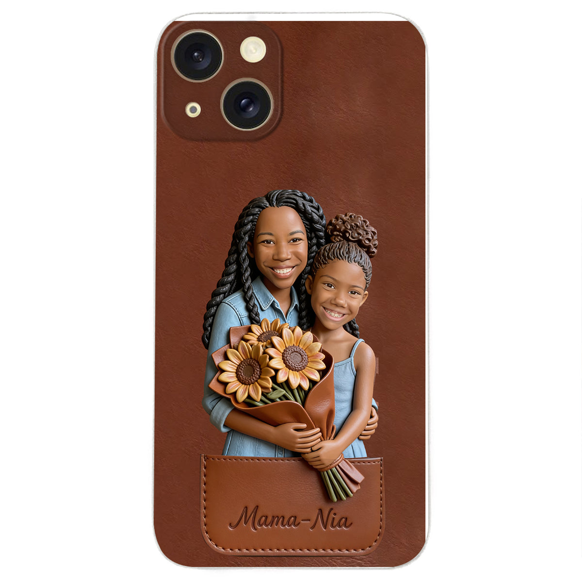 I Love You - Personalized Mother 3D Embossed Leather Phone Case