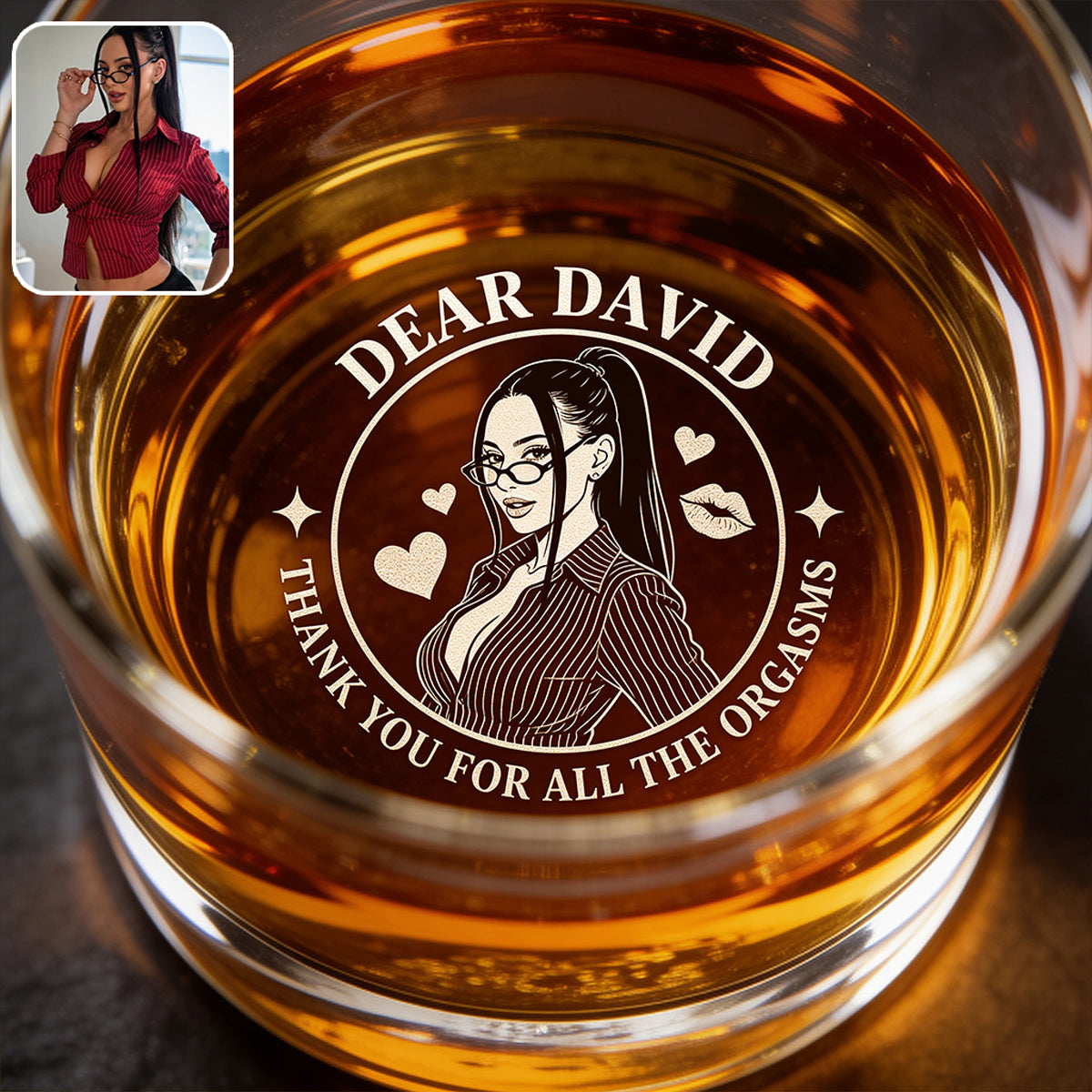 Funny Gift For Him/ Boyfriend/ Husband... - Personalized Spicy Couple Engraved Whiskey Glass