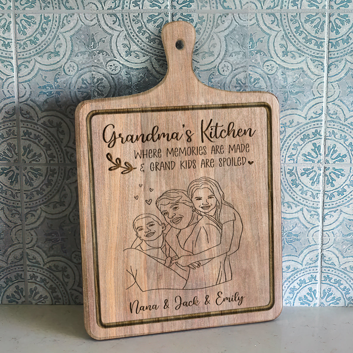 Grandma's Kitchen - Personalized Grandma Cutting Board
