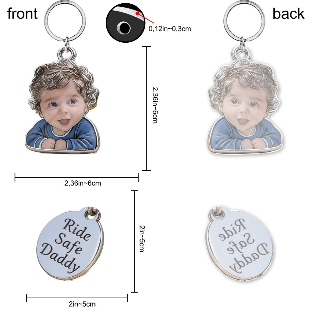 BIKER DAD - Personalized Biker Keychain With Charms