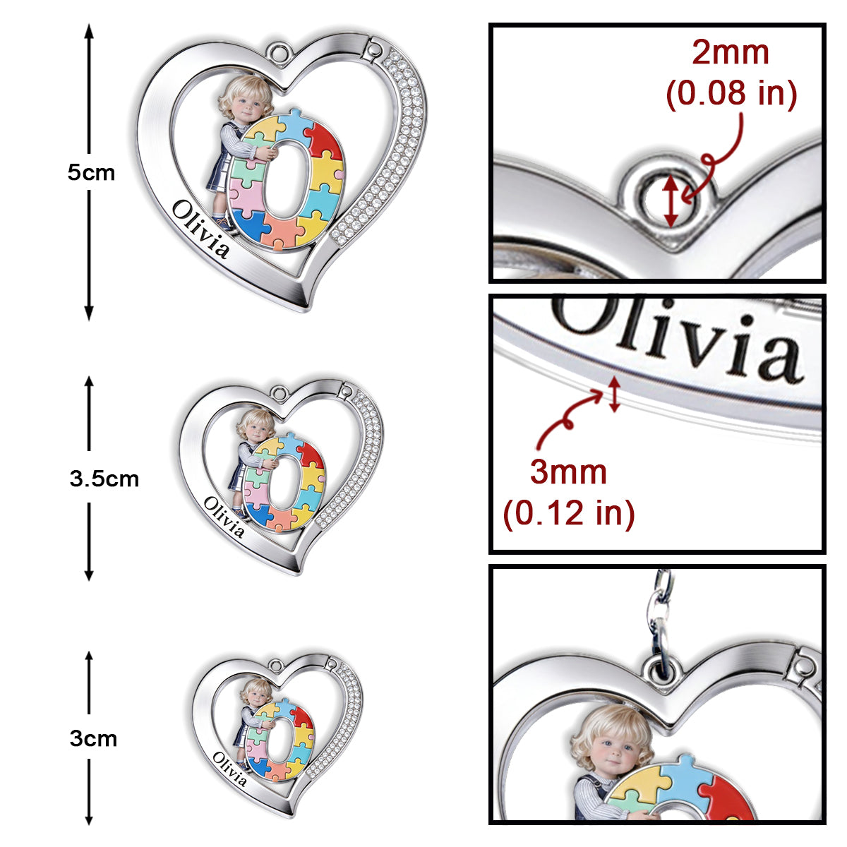 Autism Letter - Personalized Autism Awareness Keychain