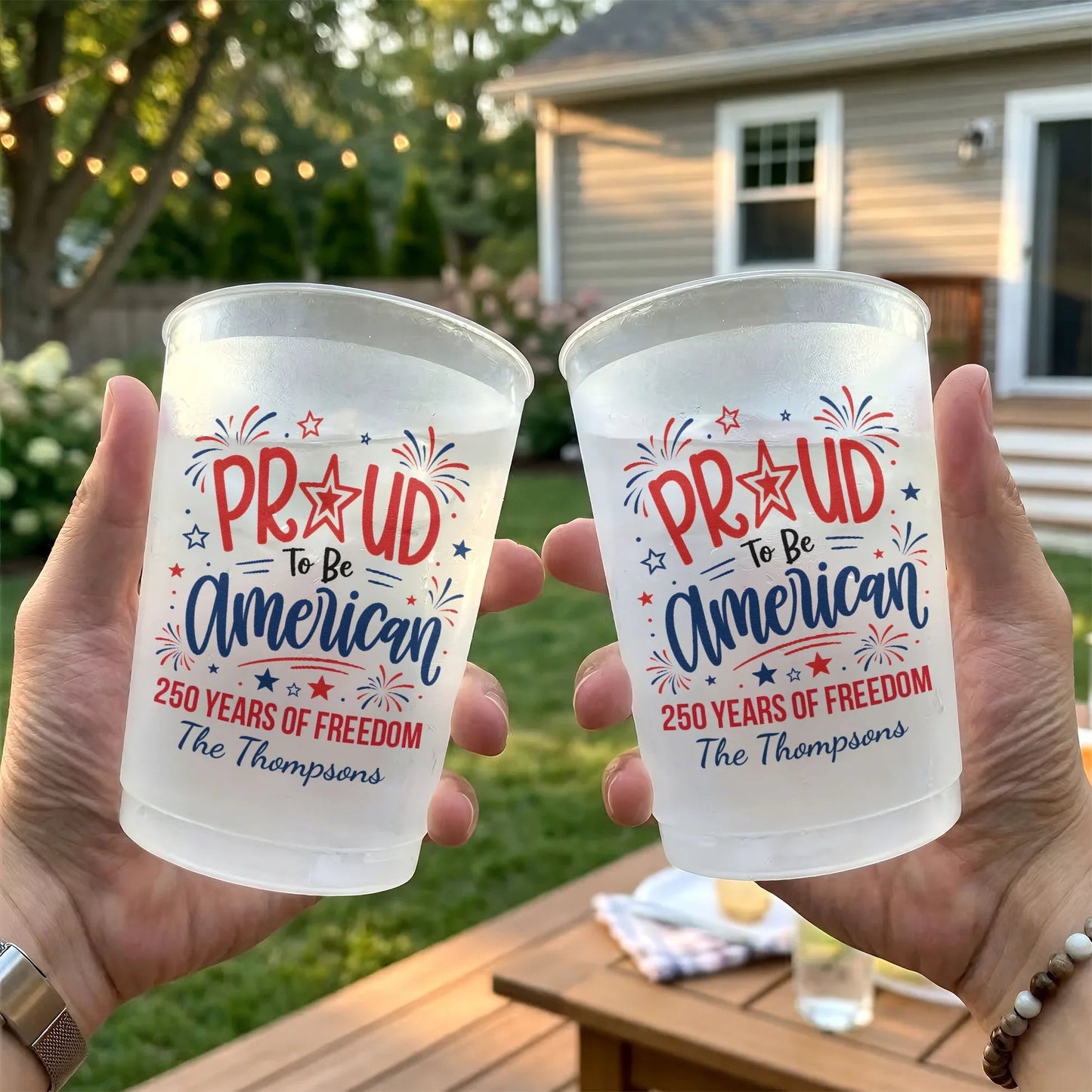 Personalized Let Freedom Ring Frosted Plastic Cup for 4th of July BBQs - Unique Patriotic Gift