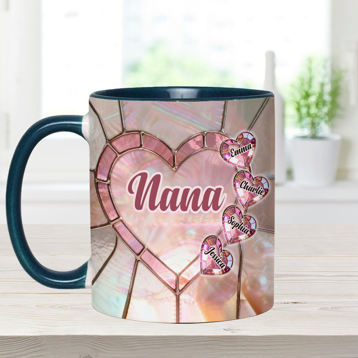 Blessed To Be Called Nana Mama Gigi Grandma - Personalized Grandma Set Accent Mug with Acrylic Stirrers