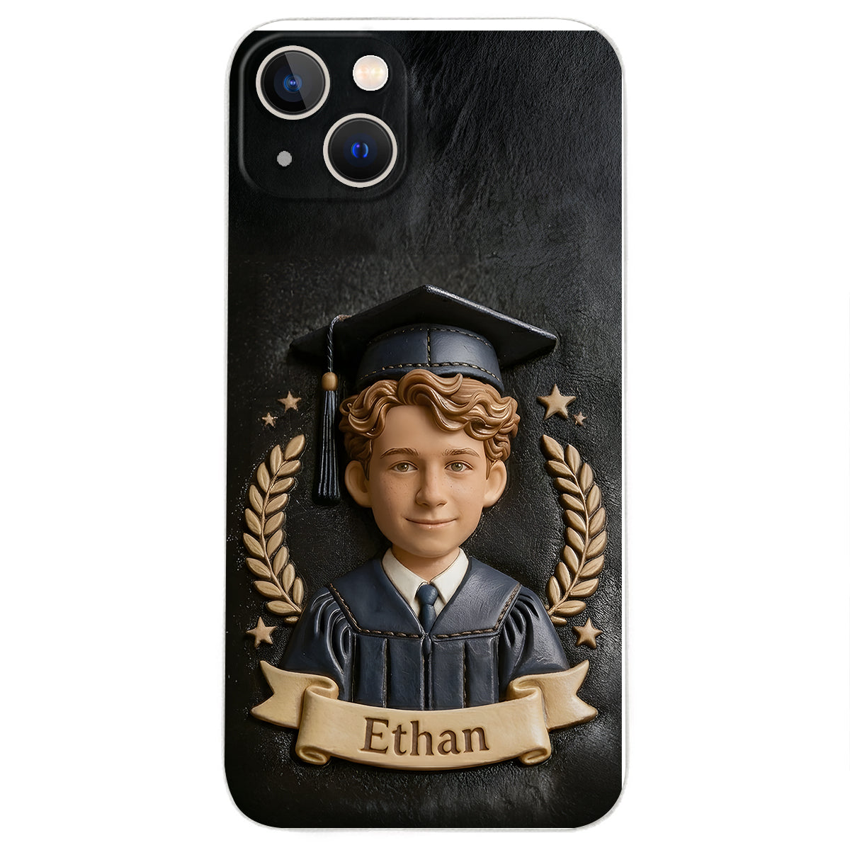 Graduation Gift - Personalized Graduation 3D Embossed Leather Phone Case