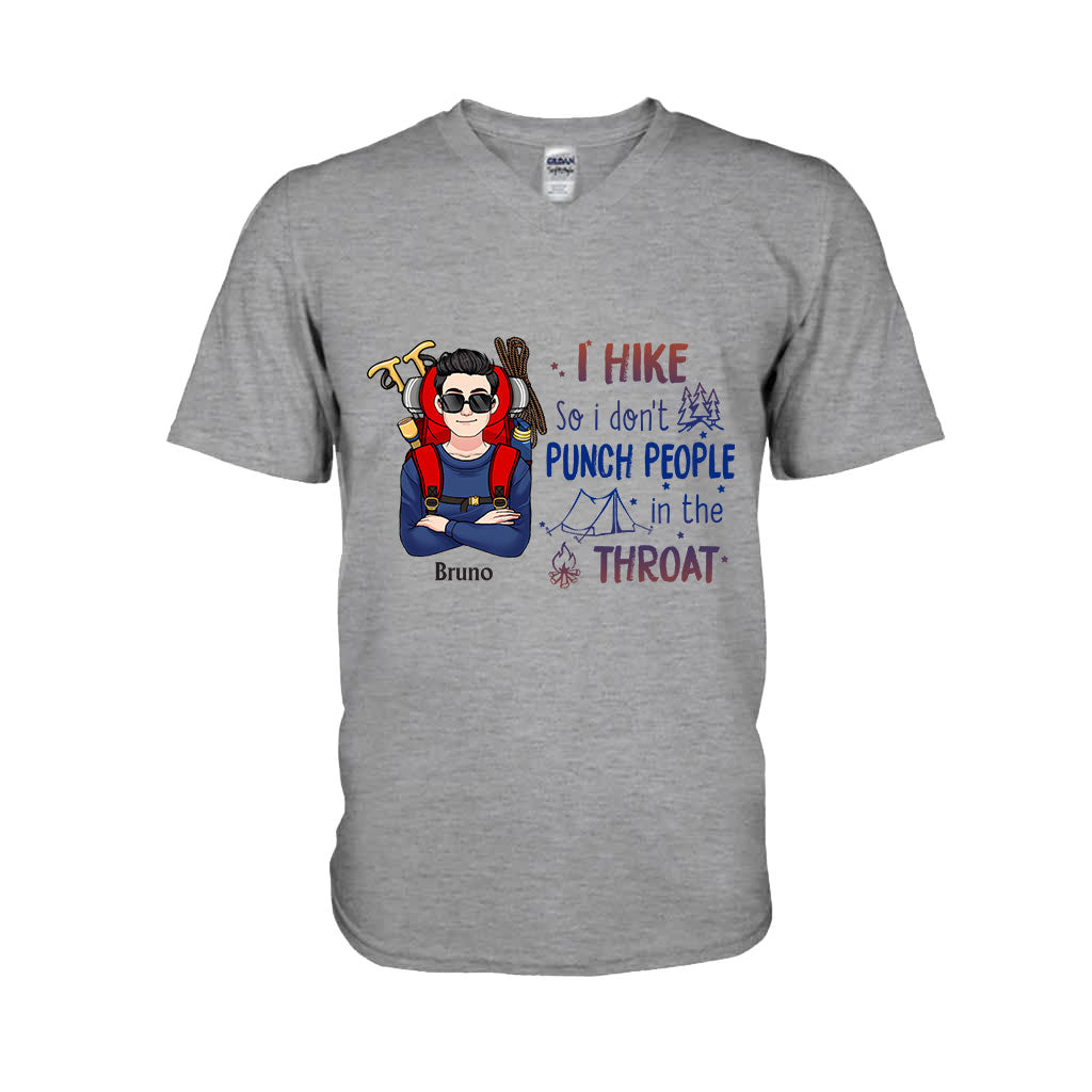 I Hike So I Don’t Punch People In The Throat - Personalized Hiking T-shirt And Hoodie