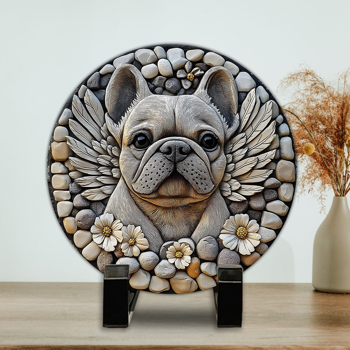 Forever In Our Heart - Personalized Dog Round Shaped Stone