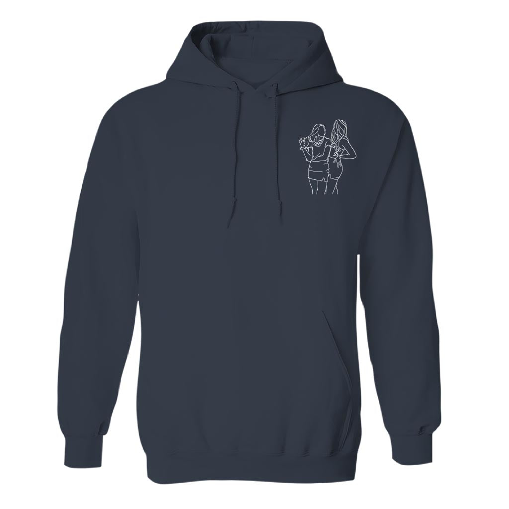 Custom Line Art - Personalized Daughter Embroidered Hoodie
