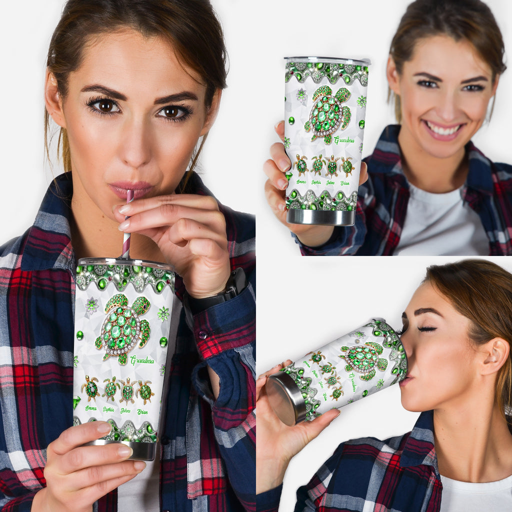 Grandma Of Little Turtles - Personalized Grandma Tumbler