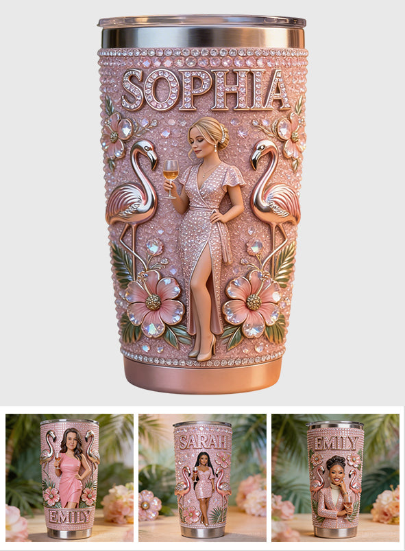Custom Any Photo - Personalized Flamingo Tumbler