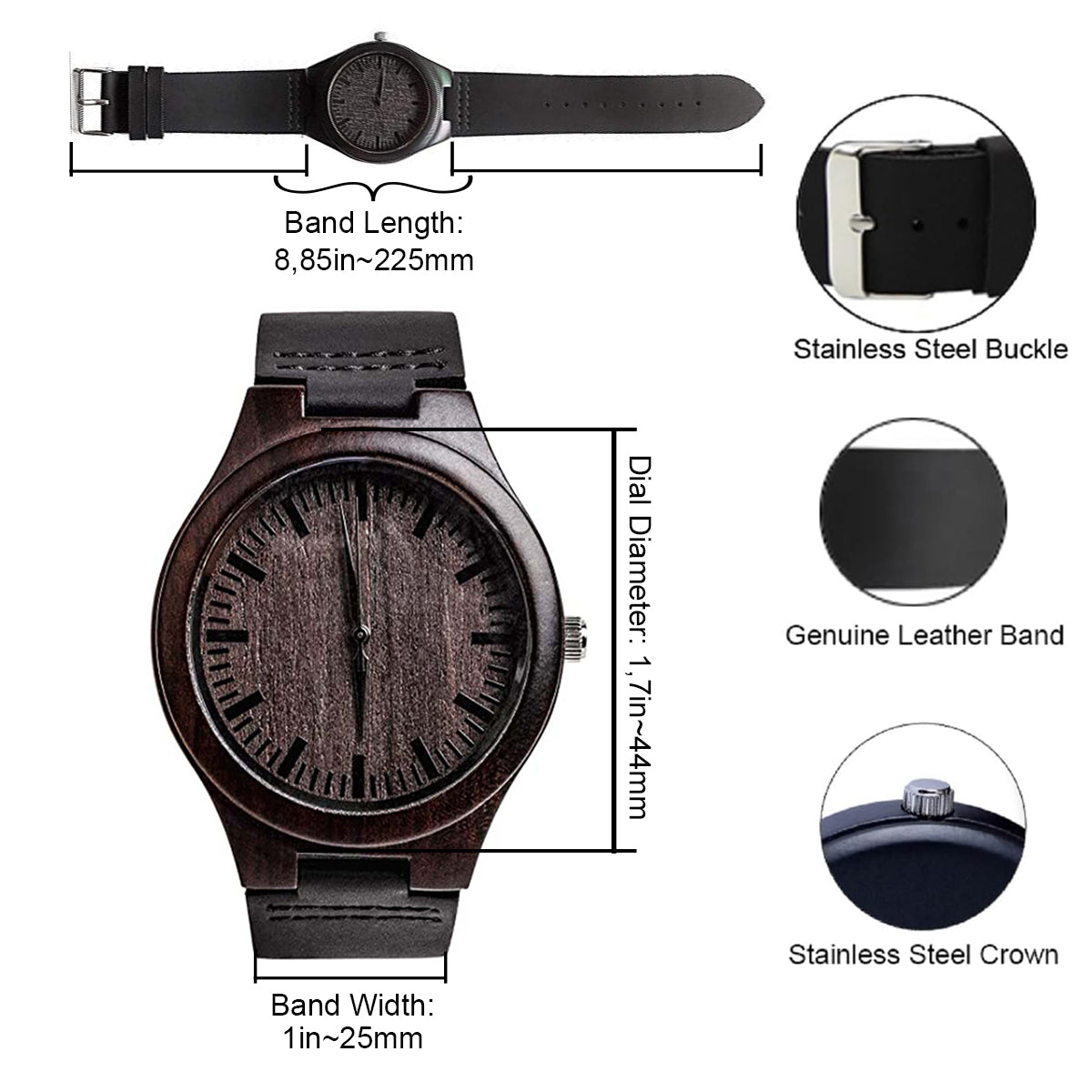 I Love You - Personalized Couple Personalized Engraved Wooden Watch