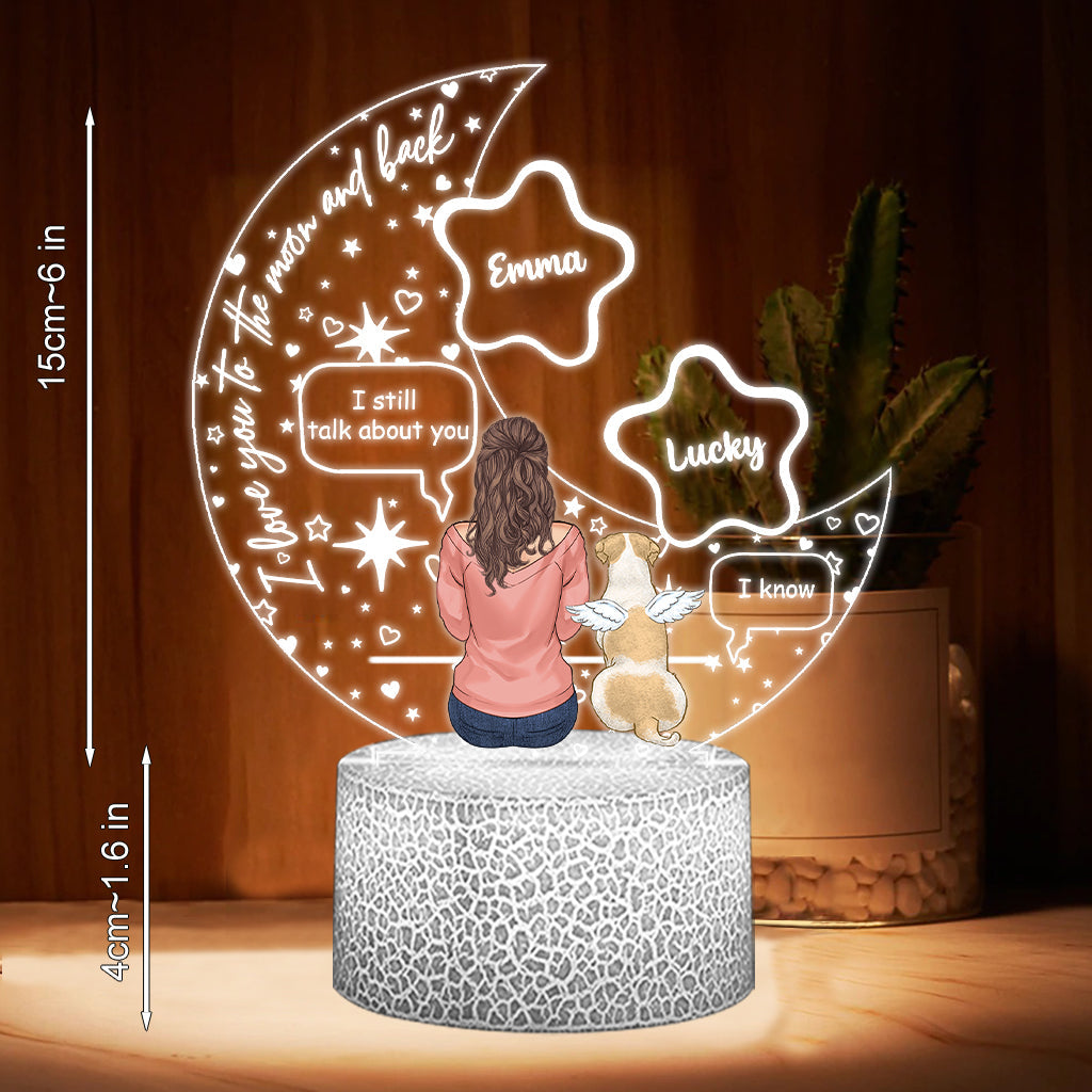 I Miss You - Personalized Dog Shaped Plaque Light Base