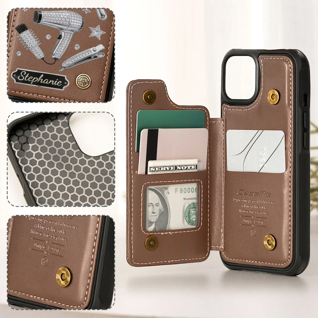Hairdresser Scissors Salon Decor - Personalized Hairdresser Wallet Phone Case