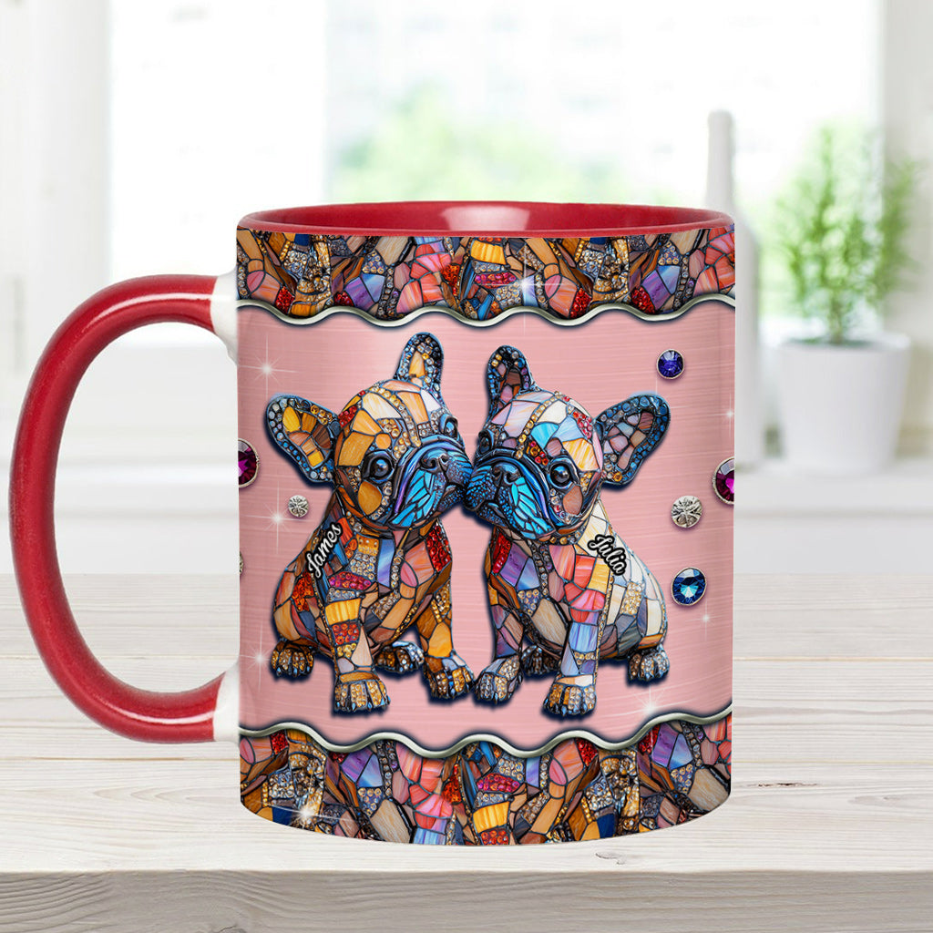 French Bulldog Couple - Personalized French Bulldog Accent Mug