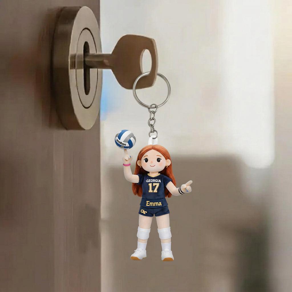 Custom Any Photo, Any Sport - Personalized Volleyball Plush Keychain