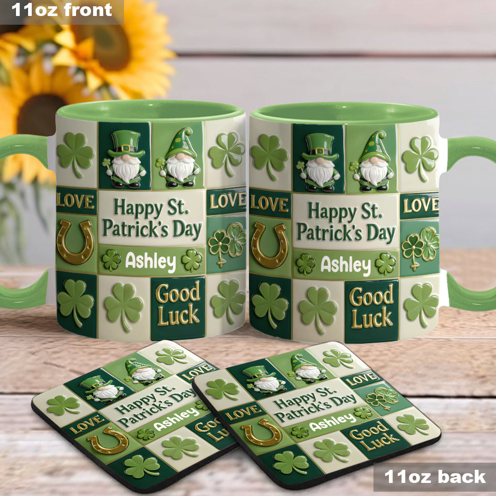 Happy St. Patrick's Day - Personalized Irish Accent Mug & Coaster
