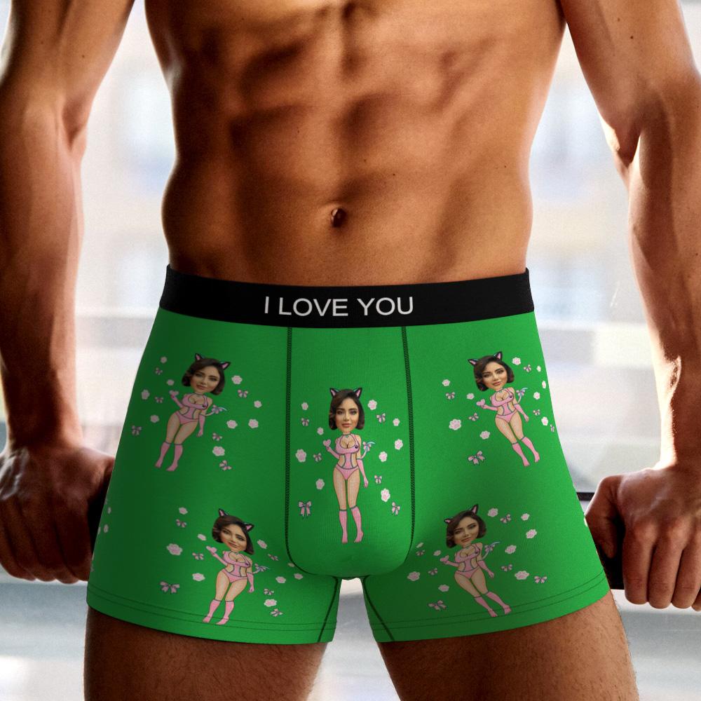 Custom Wife Or Girlfriend Face Boxers AR View - Personalized Couple Men's boxer briefs