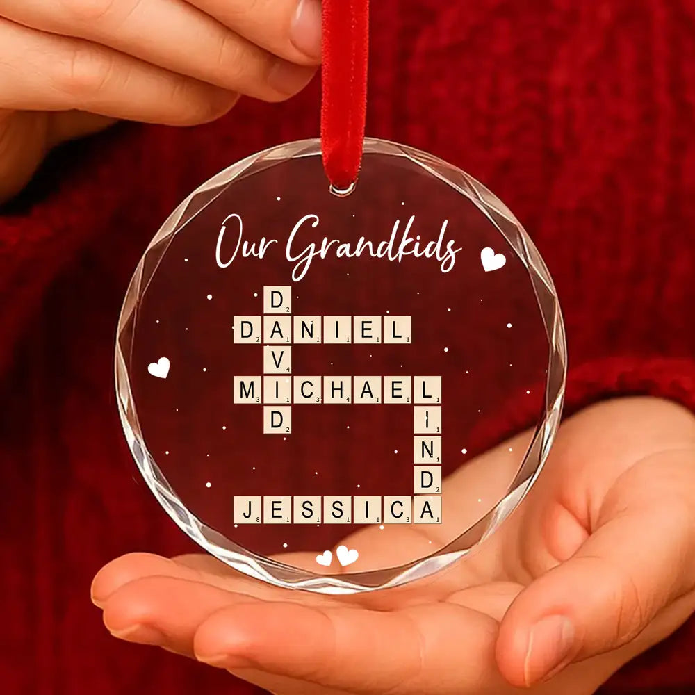 Precious Family Memory - Custom "Our Family" Crystal Ornament, Special Gift for Family or Friends