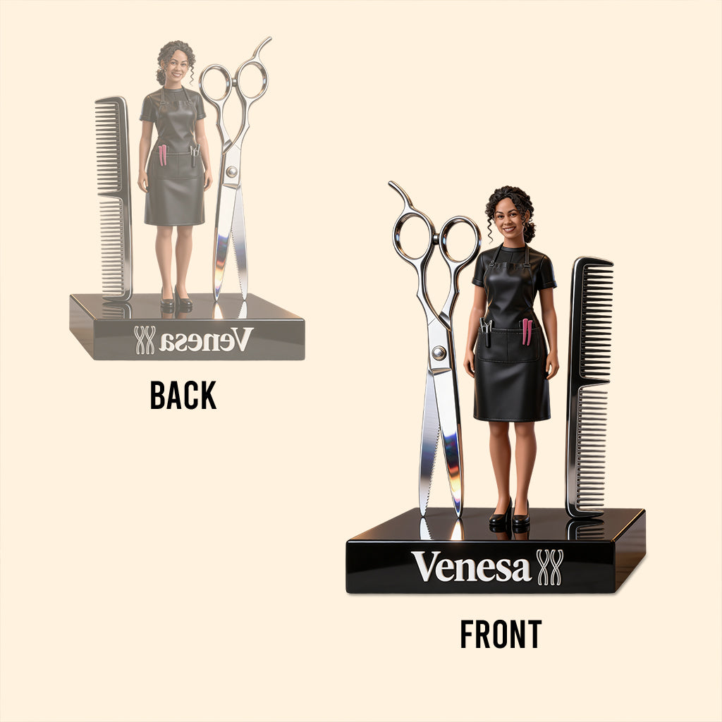 Hairdresser Gift, Hair Stylist Gift - Personalized Hairdresser Custom Shaped Acrylic Plaque