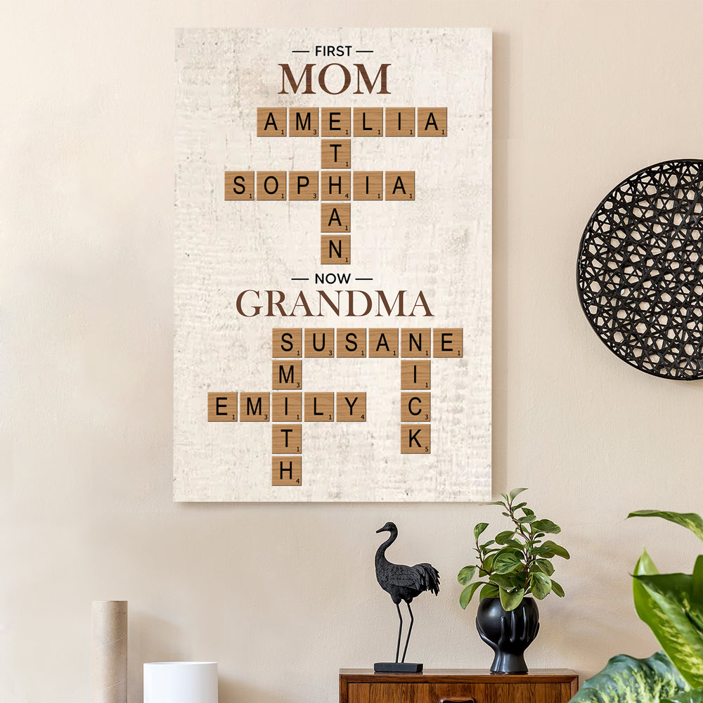 Custom Scrabble Canvas Poster - Personalized Family Names Gift
