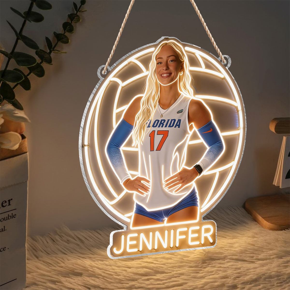 Any Sport - Personalized Volleyball LED Light Acrylic Sign