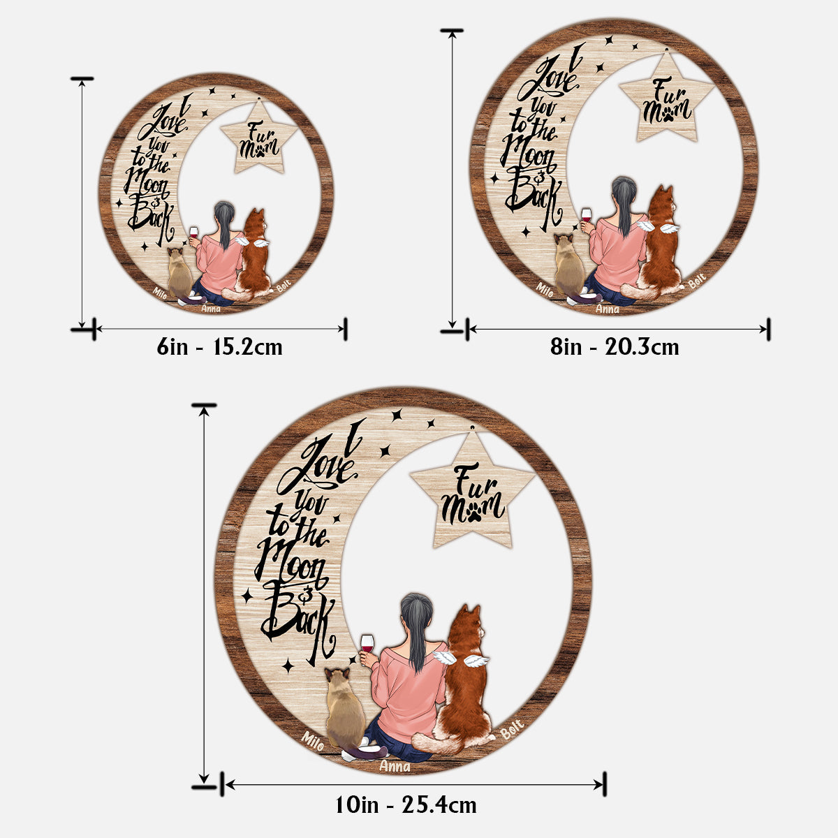 I Miss You I Know Love To The Moon And Back - Personalized Dog 2 Layered Wood Sign / Wood Plaque